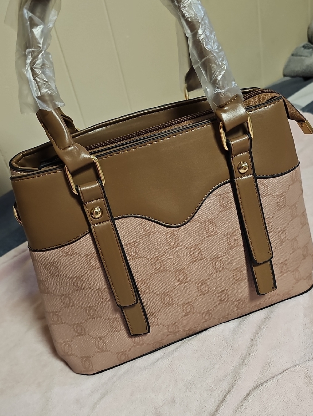 Classic Brown & Beige Women's Top-Handle Bag
